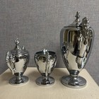 Vtg Cromwell Chromium Silver Mfg  Corp Coffee teapot  Sugar   Creamer Set