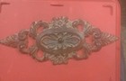 Antique Cast Iron Pediment Wall Art Decor Ornate Floral French Renaissance 