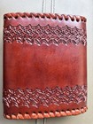 Vintage Hand Tooled Leather Women s Bifold Wallet Brown black Geometric Pattern