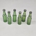 Sprite Mini Glass Soda Bottle Full With Metal Silver Cap 3  Inch Lot Of 6