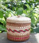 Contemporary Northwest Coast Makah Hand Woven Polychrome Basket