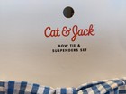 Cat  jack 2 Pc  Accessory Set Suspenders bow Tie Blue Checked Boys 2t-5t Cute 