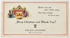 1920s Merry Christmas Thank You Palace Laundry Milwaukee Wisconsin Blotter