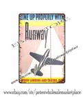 Wwii Airplane Pilot Safety Line Up Properly With Runway Sign Home Bar Club Shop