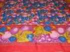 Vintage Italian Polyester Scarf 31 X 31 Fruit Red Blue Purple Italy Beautiful   