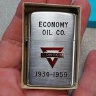 Old Japan Conoco Oil Gas Wind Proof Cigarette Lighter Economy Oil Advertising