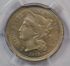 1866 3 Cent Nickel  Pcgs Ms64