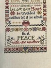 Cross Stitch Sampler  Newly Completed   Be At Peace   Beautiful Handmade Item 