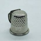 Colorado Souvenir State Silver Tone Metal Thimble W  Columbine Flower