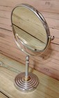 Vanity Mirror Polished Brass And Silver Plated 12x6x4 Inches Mcm Decor 