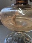 Antique Oil Lamp No Globe Cool Air Bubbles In Glass  10  Tall 