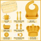 Silicone Baby Feeding Set 10 Pcs Baby Weaning Supplies Suction Bowl Divided P   