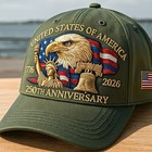 250th Anniversary Usa Hat Patriotic Eagle Embroidered Baseball Cap 1776 2026