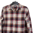 Eddie Bauer Mens Red Beige Plaid Flannel Button-up Shirt 100  Cotton Size Xl
