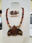 Lee Sands 1970 s Necklace earring Set  New Old Stock 