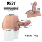Huge Realistic Hollow Pants Silicone High Waist Penis Sleeve Panties Men Extend