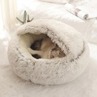 Soft Plush Pet Bed With Cover Round Cat Bed Pet Mattress Warm Cat Dog Sleeping