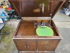 Victor Victrola Phonograph Vv-210 Antique Talking Machine Cracked Leg Read  