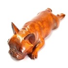 By207 - 8 5 3 2 3 Cm Carved Boxwood Carving - Cute Dog   French Bulldog  