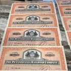 Pennsylvania Railroad Company Stock Certificates -assorted Shares -lot Of 22