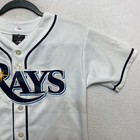 Majestic Tampa Bay Rays Jersey Boys Medium Mlb White Crawford  13 Vintage 