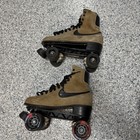 Vintage 80 s Nike Tan Suede Roller Skates   Wheels Sunlite Plate  Size 7 5 Or 8 
