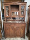 Antique China Cabinet With Brown Marble