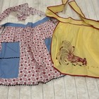 Farmhouse Embroidered Half Apron Tie Waist Vintage Ladies Aprons Handmade