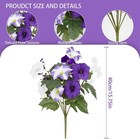 6 Bundles Uv Resistant Faux Flowers For Outdoor Planter Decor