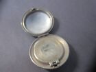Vintage Richard Hudnut Silver Tone Three Flowers Rouge Compact Makup Case