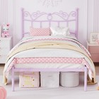Twin Size Bed Frames W  Elves Headboard Metal Heavy Duty Bed Frame For Kids Girl