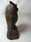 Antique Cast Iron Mechanical Bank Original Owl Turns Head Bank By J   E Stevens