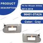 Pair Gray Side Sun Visor For 13-18 Nissan Altima 96401-3ta2a 96400-3ta2a