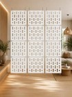 Wooden Hanging Room Divider Panels  Set Of 12 White