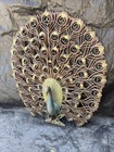 Rare 1960s Mcm Burwood Peacock Wall Decor 30x34    As Seen