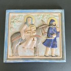 Flight Into Egypt 3d Artwork Wall Plaque Pottery Made In Mexico