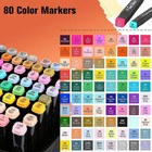 80 Colors Markers Graphic Drawing Painting Alcohol Art Dual Tip Sketch Pens