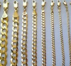 Cuban Link Chain 14k Solid Gold 2mm - 9 5mm Women s men s Necklace Chain 16 -30 