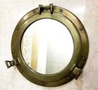 20  Brass Porthole Mirror  nautical Wall Decor   Large Working Ship Cabin Window
