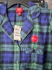 Family Pj s Women X-small Green blue Plaid Holiday Pajama Set Sleepwear