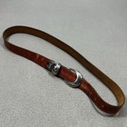 Vintage 90s Western Ranger Leather Belt Silver 3 Piece Buckle Set Et-4439 Cowboy