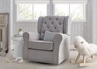 Delta Children Emerson Upholstered Glider Swivel Rocker Chair  Dove Grey With   