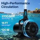 Submersible Water Pump 120w 2700gph Koi Pond Fountain Aquarium Fish Tank Pool