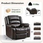 Ebello Manual Recliner Chair W  Overstuffed Arm Breathable Faux Leather Recliner
