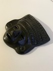 Egyptian Solid Black Wall Hanging Mask 6 1 4 x6 1 4  Ceramic Glazed Nice