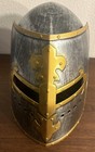 Silver Knight Roman Armor Crusader Helmet Mask Medieval Adult Costume Plastic