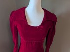 Renaissance Medieval Red Velvet Costume Dress Long Sleeve Floor Length Gown Sz S