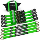 Car Tie Down Straps For Trailers With J Hooks  4-pack      2  X8  J-hook Green