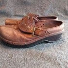 Klogs Shoes Womens 8 5m Bling Clog Studded Brown Leather Strap Buckle Studs