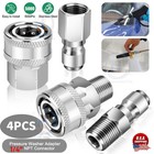 4pcs set Npt 1 4 Inch Pressure Washer Coupler Quick Connect Plug Fitting Adapter